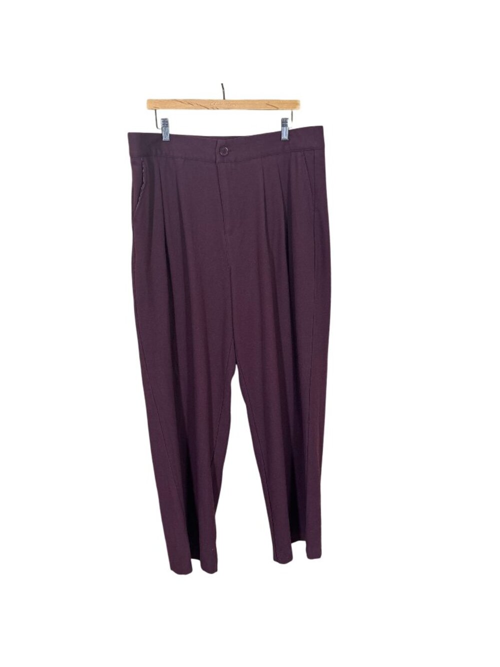 Torrid Burgundy High Rise Pleated Front Wide Leg Trousers 14R